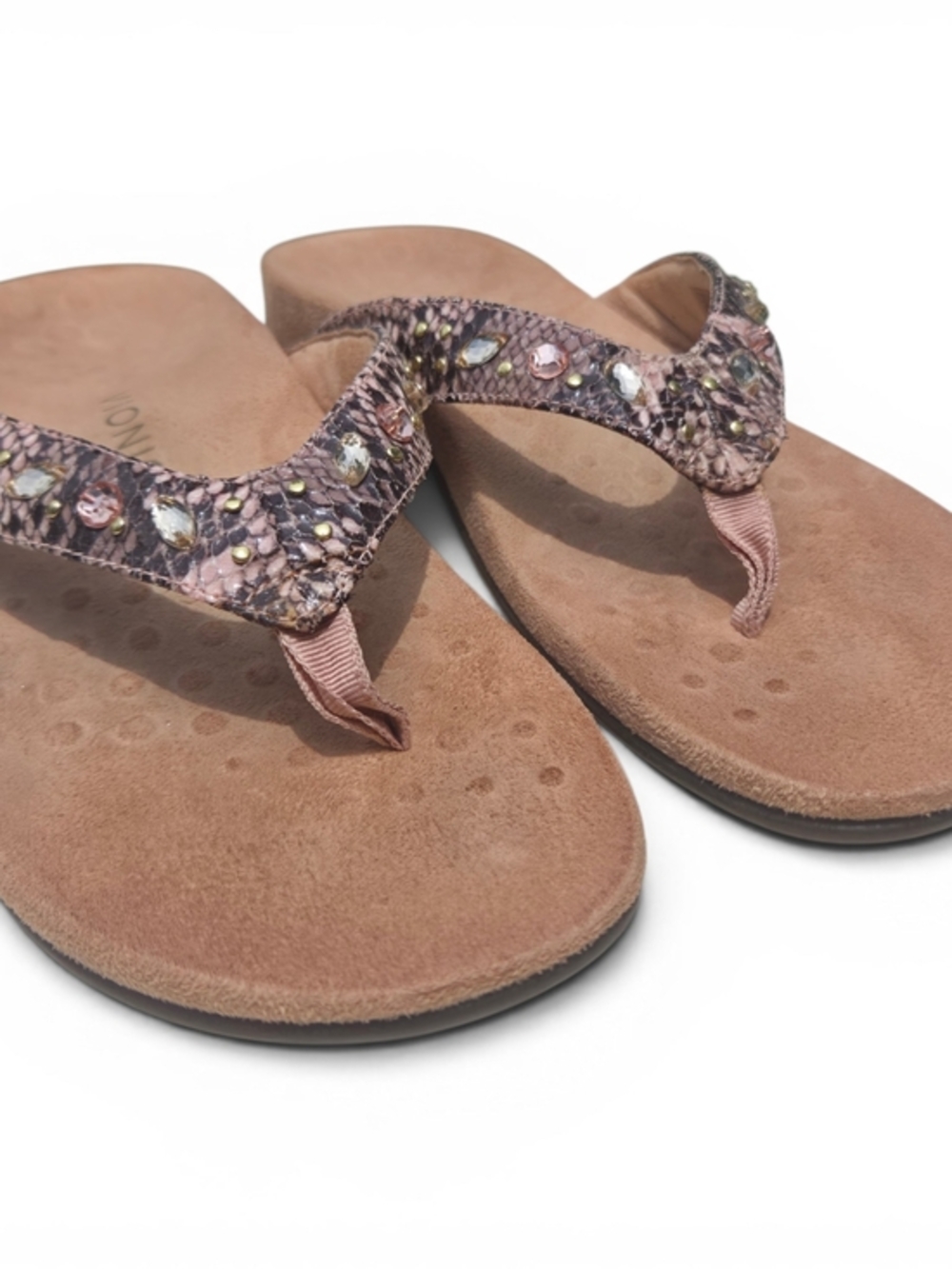 Vionic Lucia Camelia Snake Thong Sandal Size 8 Like New